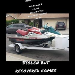 2 SEADOO'S WITH TRAILER 