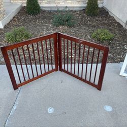Dog gate 54 inches x 24 inches brown 2 panel 