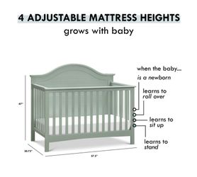 Carters Nolan 4-in-1 Convertible Crib, Light Sage, Mattress NOT Included