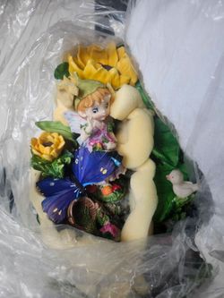 Boy fairy water fountain