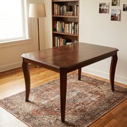 Wood Dining Table with Cabriole Legs