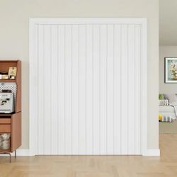 Blackout Door 60 in. x 80 in. White Vinyl PVC Double Layer Accordion Door, Interior Folding Doors