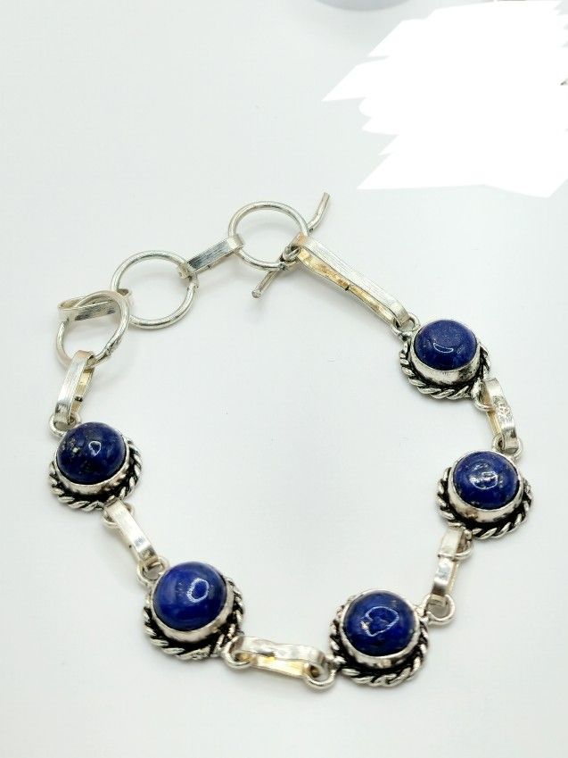 Vintage Sterling silver lapis lazuli bracelet