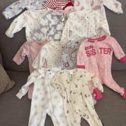 0-3 Month Baby Girl Sleepers 