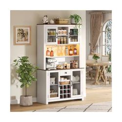 NEW WHITE 70.9 in. H Kitchen Pantry Cabinet with Doors and Shelves-White