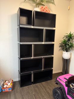 Furniture of America Black/White 10-Shelf Modular Bookcase (11.81-in W x 70.87-in H x 35.43-in D)