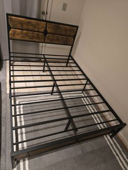 Queen Metal Bed Frame with Headboard