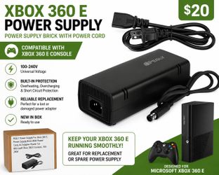🎮 Xbox 360 E Power Supply Brick & AC Adapter with Power Cord – New in Box