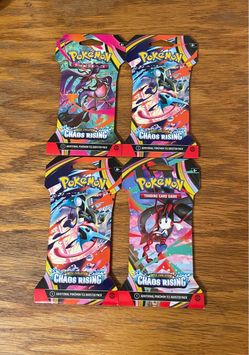 NEW 4x Pokemon Chaos Rising Sleeved Pack Sleeve Packs trading card game TCG Factory Sealed CR