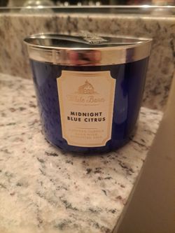 New, Candle, Home Decor, Bath And Body Works Candle, Midnight Blue Citrus, 3 Wick, Silver, Reindeer