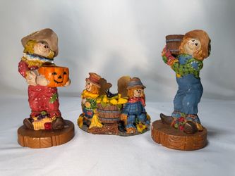 Fall Harvest Scarecrow Figurines Set of 3