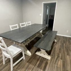 7ft Ranch Style Wooden Table 