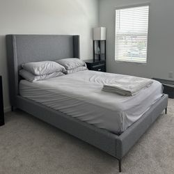 Kent Grey Queen Bed Frame 
