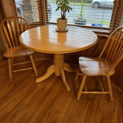 Solid Wood Table and 4 Chairs