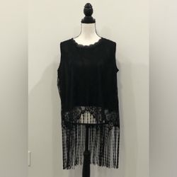 C.O.C. Lace And Fringe Top