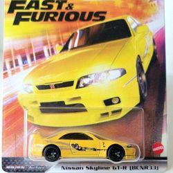 Hot wheels Fast & Furious Nissan Skyline GT-R (BCBR33) Yellow 