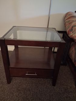 Glass-Top End Table