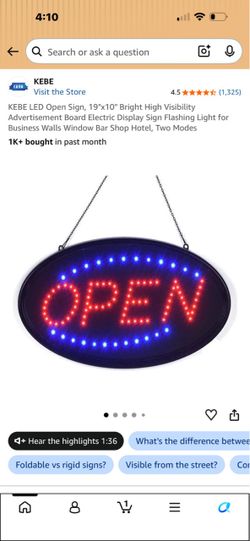 KEBE LED Open Sign for Business