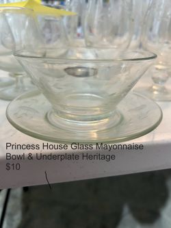 Princess House Mayonnaise Bowl And Plate Or Salsera