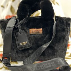 Guess Faux Fur Crossbody Bag 