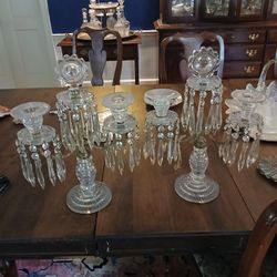 Baccarat Crystal Medallion Candelabras C.1835