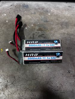 (2) TWO HRB 3S 5000mAh Lipo Battery 11.1V RC Lipo Battery With Traxxas Plug