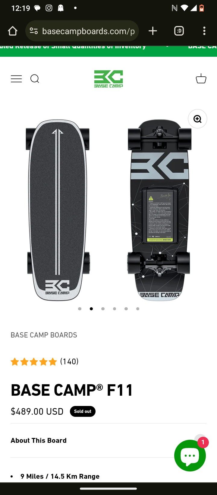 f11 electric skateboard base camp + Backpack (Sell/Exchange)