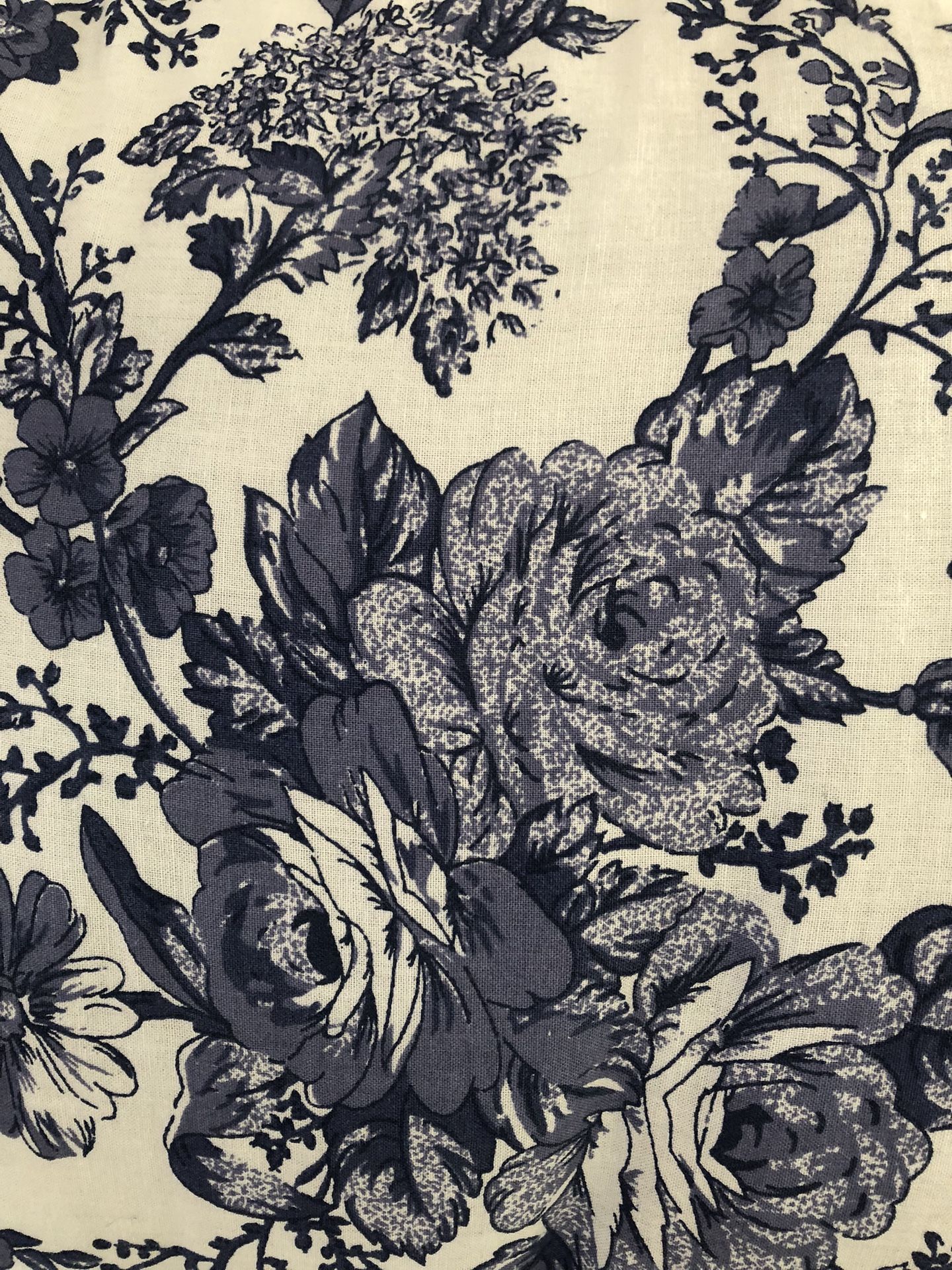 Blue/white Toile Garden Comforter 5 Piece Set