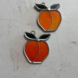 Pair Of Stained Glass Peaches!