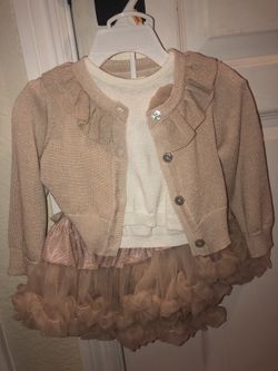 BOUTIQUE baby girl cardigan, top, tutu, and bow