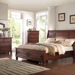 4 Pcs Of Bed Set With 2 Storage Drawers (Queen & Eastern King)