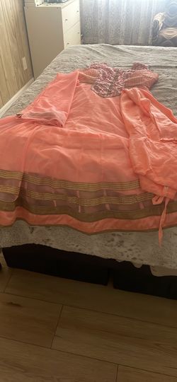 Women Three Piece Anarkali With Leggings And Scarf