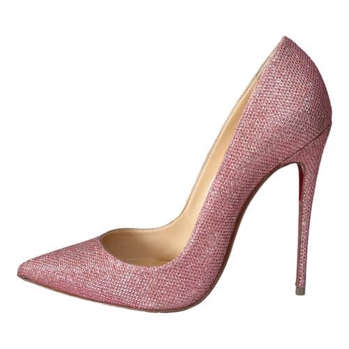 Christian Loubouton Pink Glitter Heels