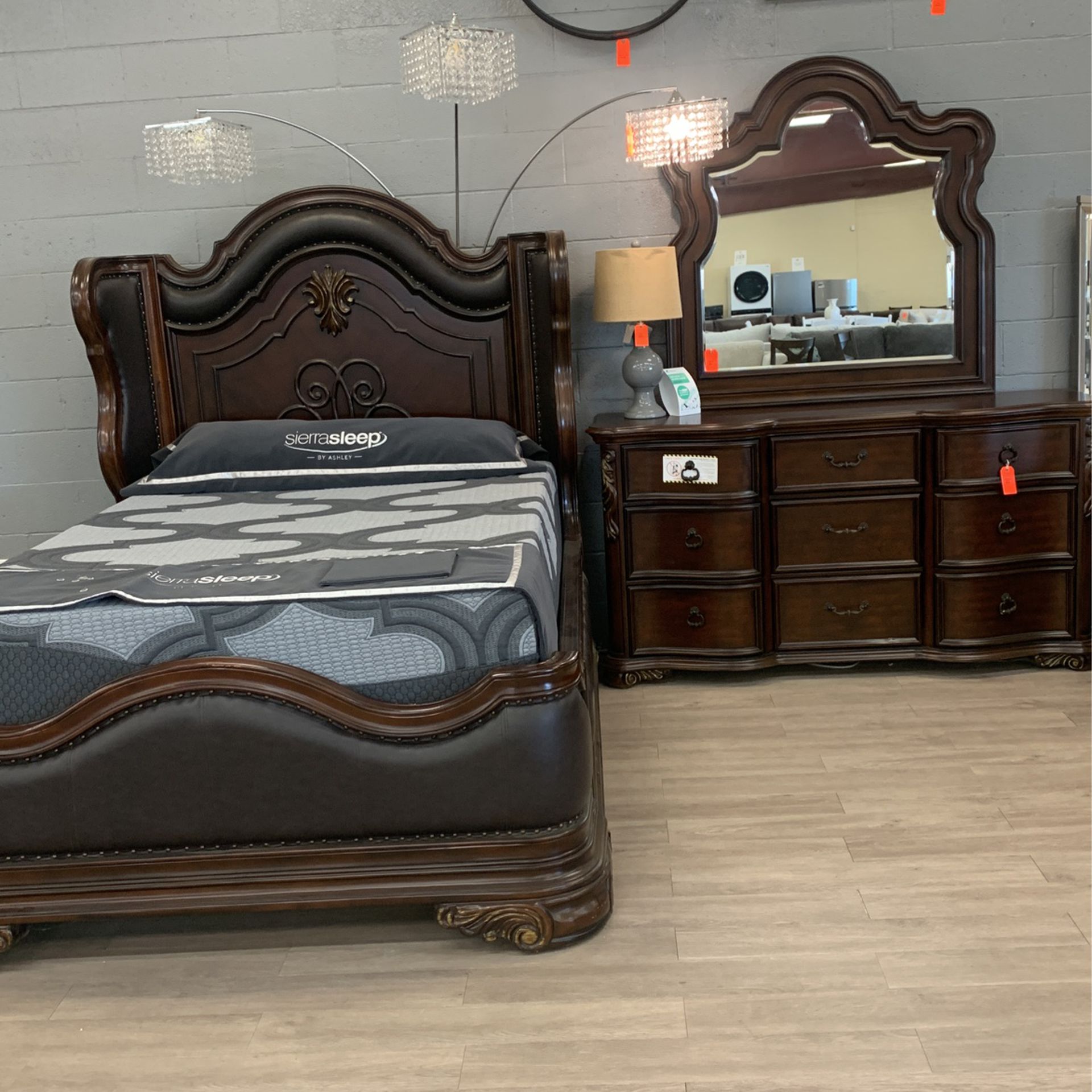 Brown Queen Bed frame 