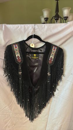Freedom Made in USA Black Fringe Suede Vest
