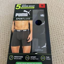 Puma Boxer Briefs 5 Pack Men’s Medium – NEW