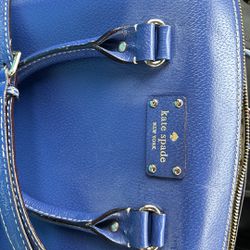 Kate Spade Alessa Wellesley Leather Satchel Holiday Blue Limited Edition Handbag