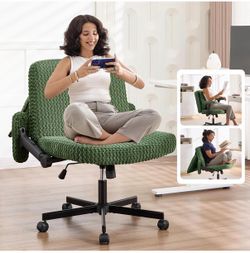New Fizzin Criss Cross Chair,Cross Legged Office Chair with Wheels and 27" Wide Seat