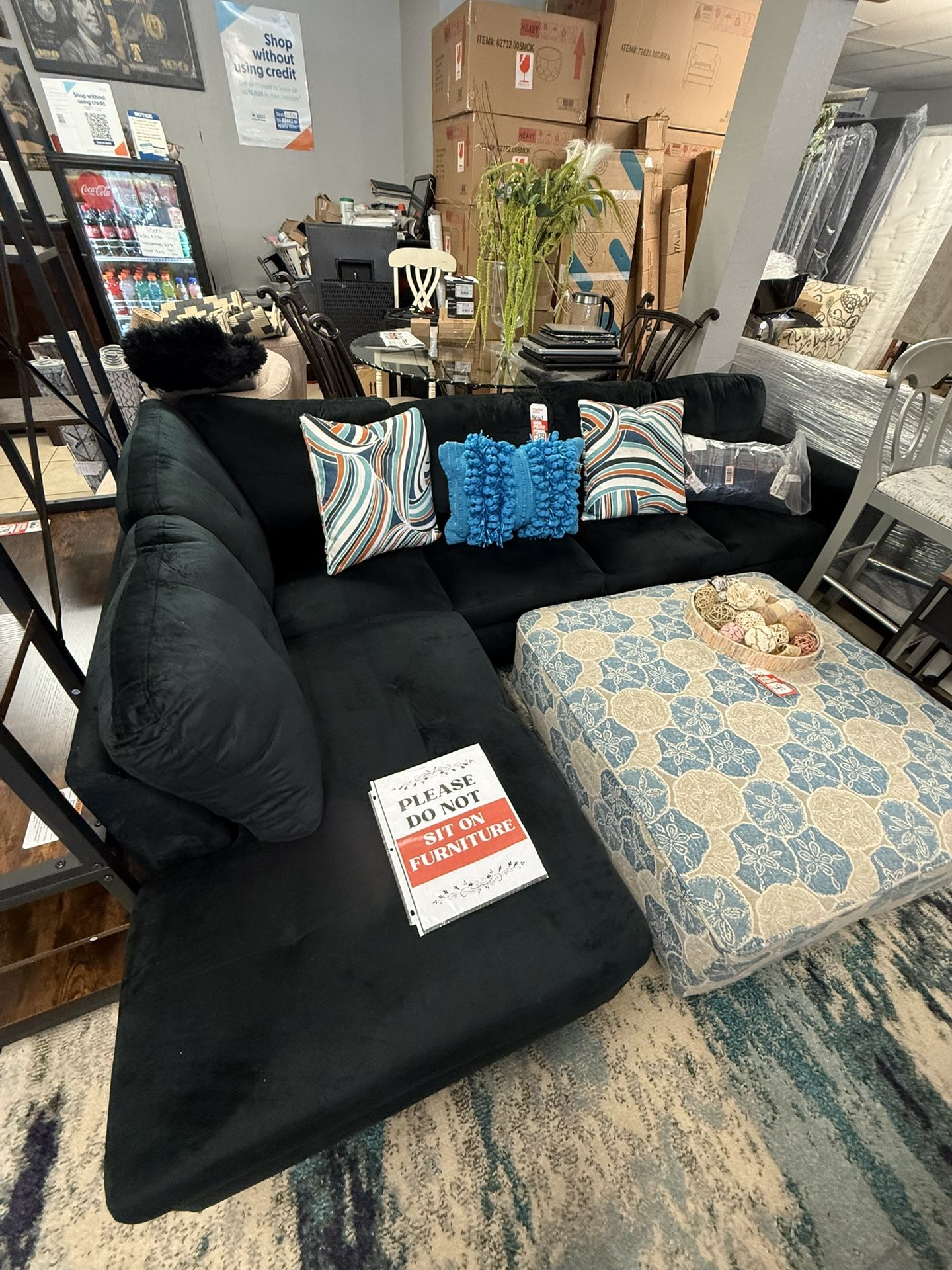 Brand New Black Sectional Sofa
