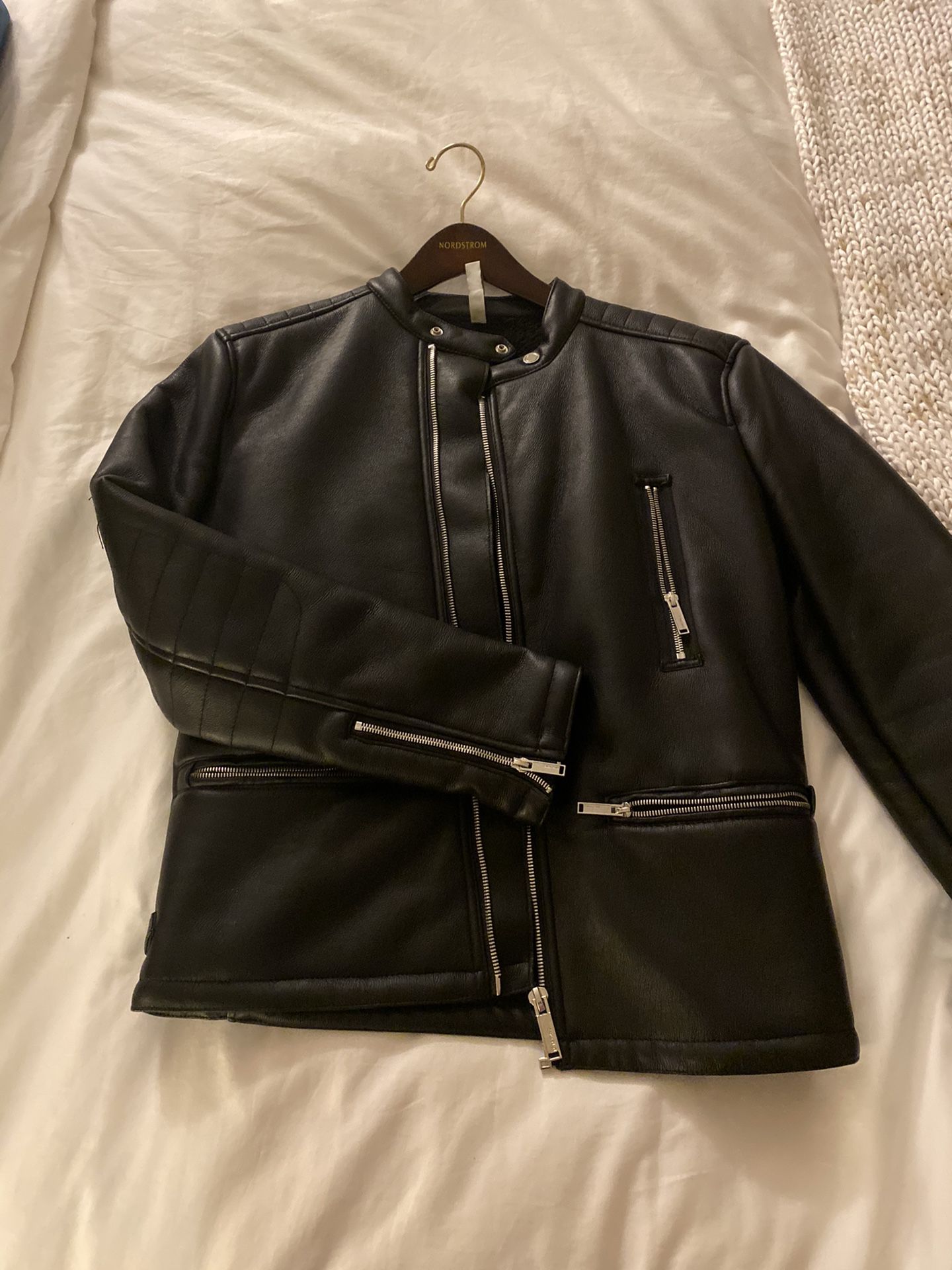 ZARA Men’s Leather jacket, worn one time, size M