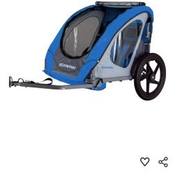 Schwinn Shuttle Foldable Bike Trailer, 2 Passengers (Blue/Black