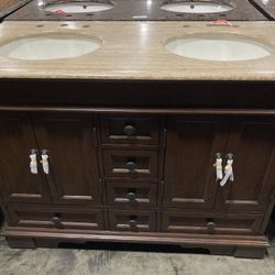 48” Double Sink Vanity Farmhouse Bathroom Cabinet -B2422 