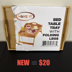 Home It Bed Table Tray With Folding Legs 