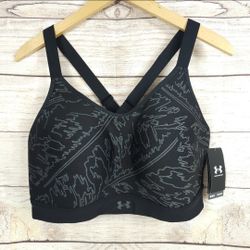 NEW Under Armour Women's UA Continuum High Support Sports Bra 1X Black Print