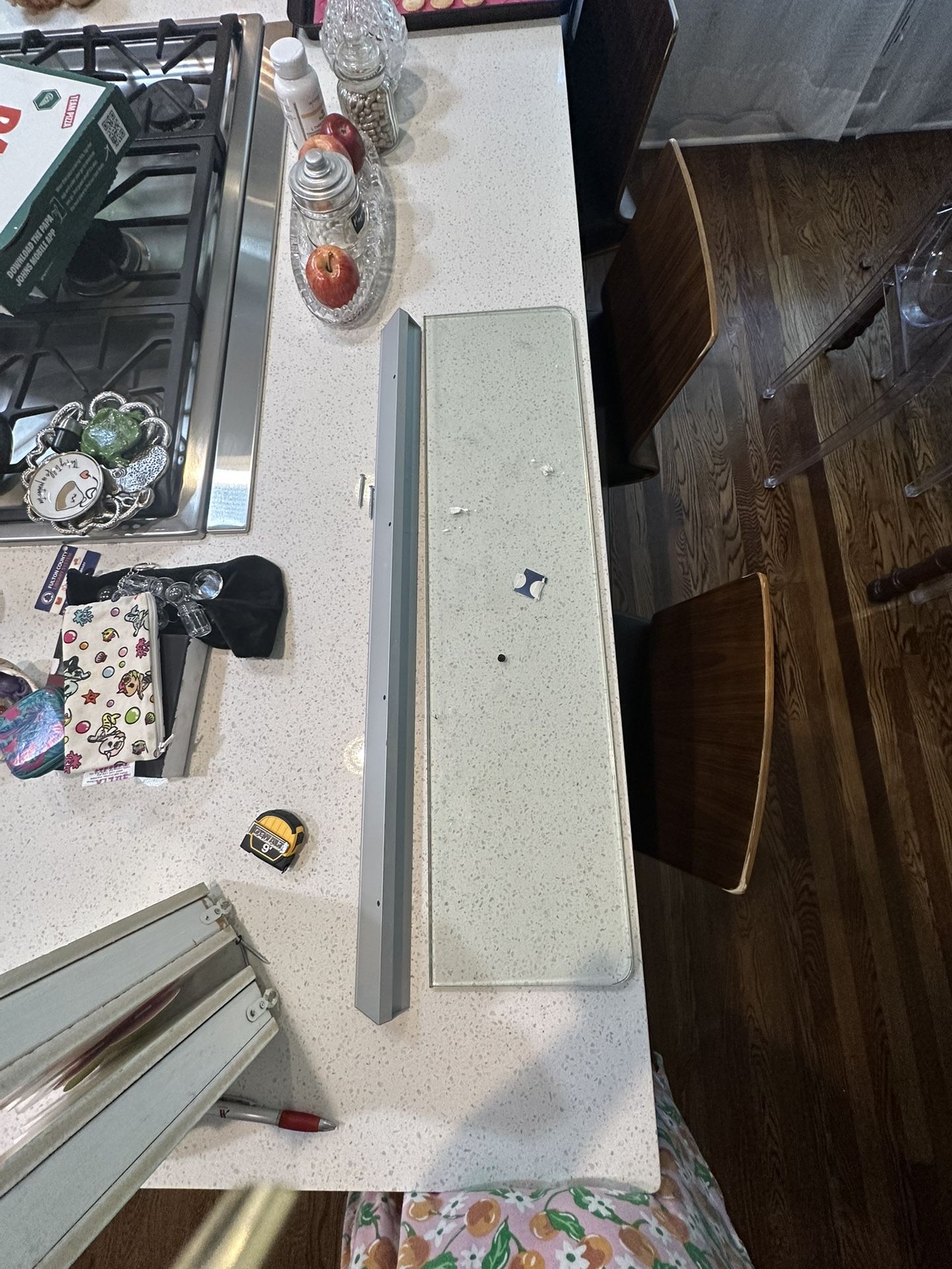 Floating Glass Shelf 31.5x8in
