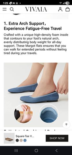 VIVAIA Square-toe Knit Margot Flats