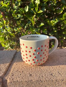 Starbucks Pumkin Spice Latte Raised Dots Ceramic Coffee Mug 12oz