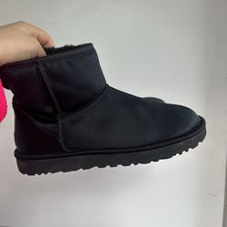 Black satin Ugg mini size 8