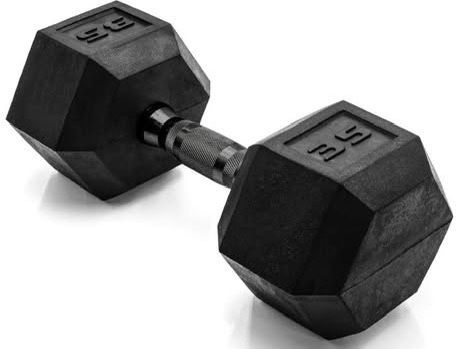 NEW 35LB Single CAP Barbell Rubber Encased Hex Dumbbell with Black Handle. Retail price is $39.99.