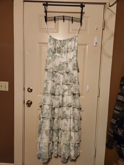 Strapless chiffon corset gown